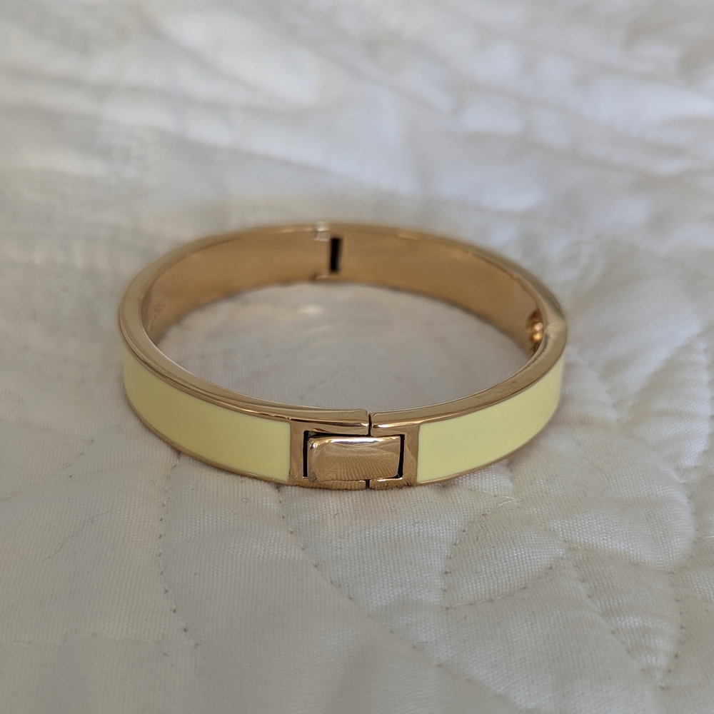 Kate Spade New York Yellow Enamel & Gold Tone Bangle Bracelet - Picture 3 of 5